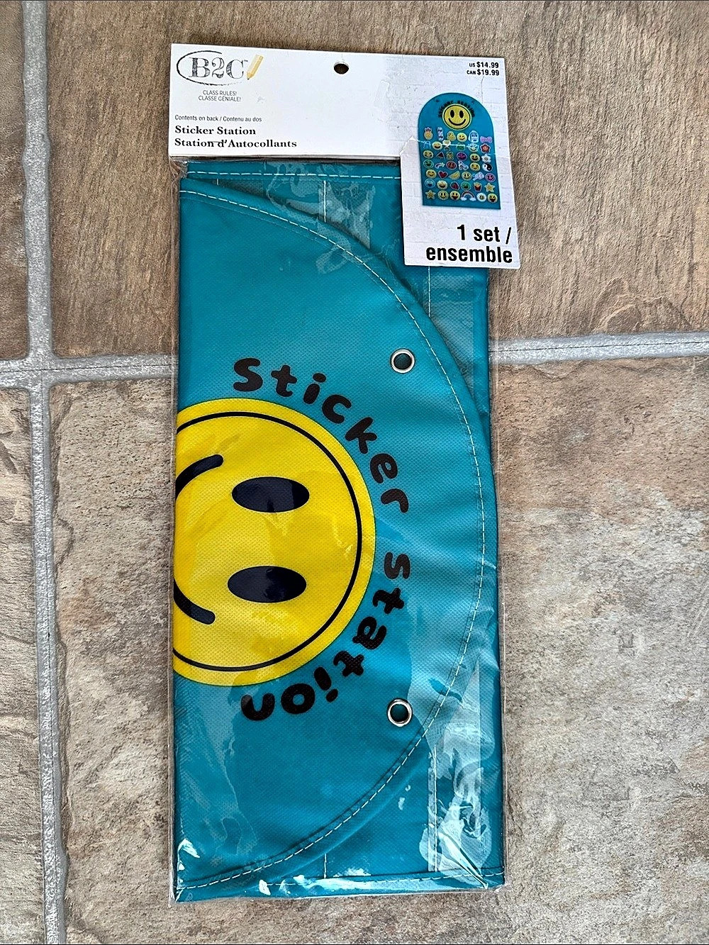 24" x 14" Teal Blue Sticker Station by B2C Class Rules! NEW